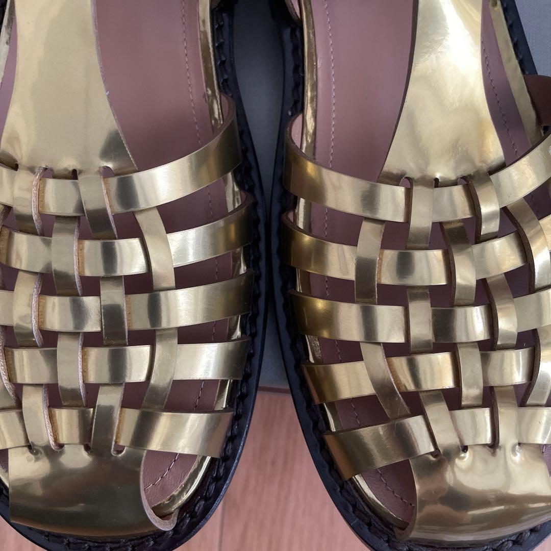 MARNI サンダル　ゴールド　38 未使用品