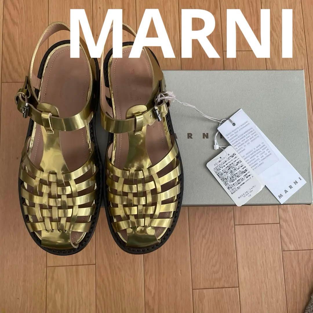 MARNI サンダル　ゴールド　38 未使用品