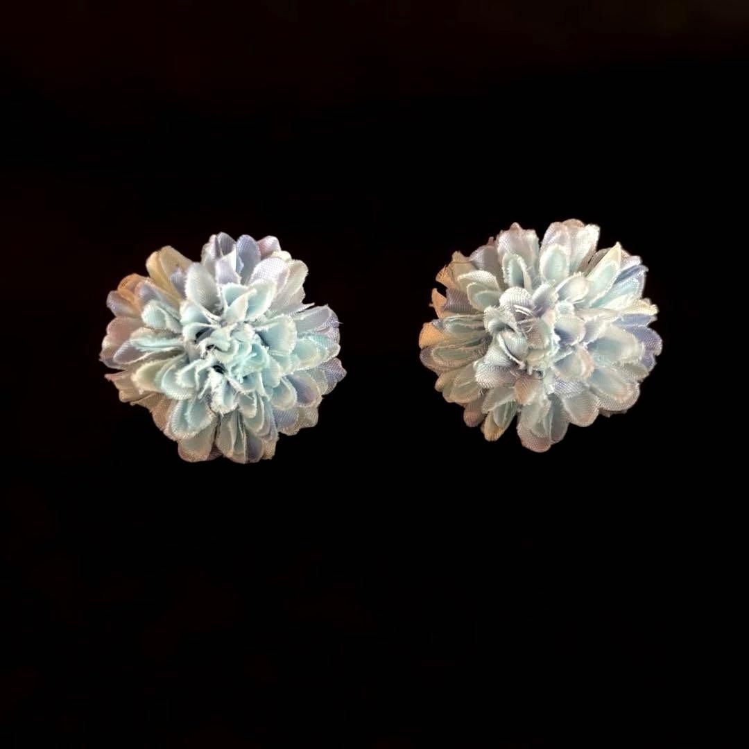 日本髪 髪飾り 七五三(7歳)～成人式 (ブルー×ピンク)