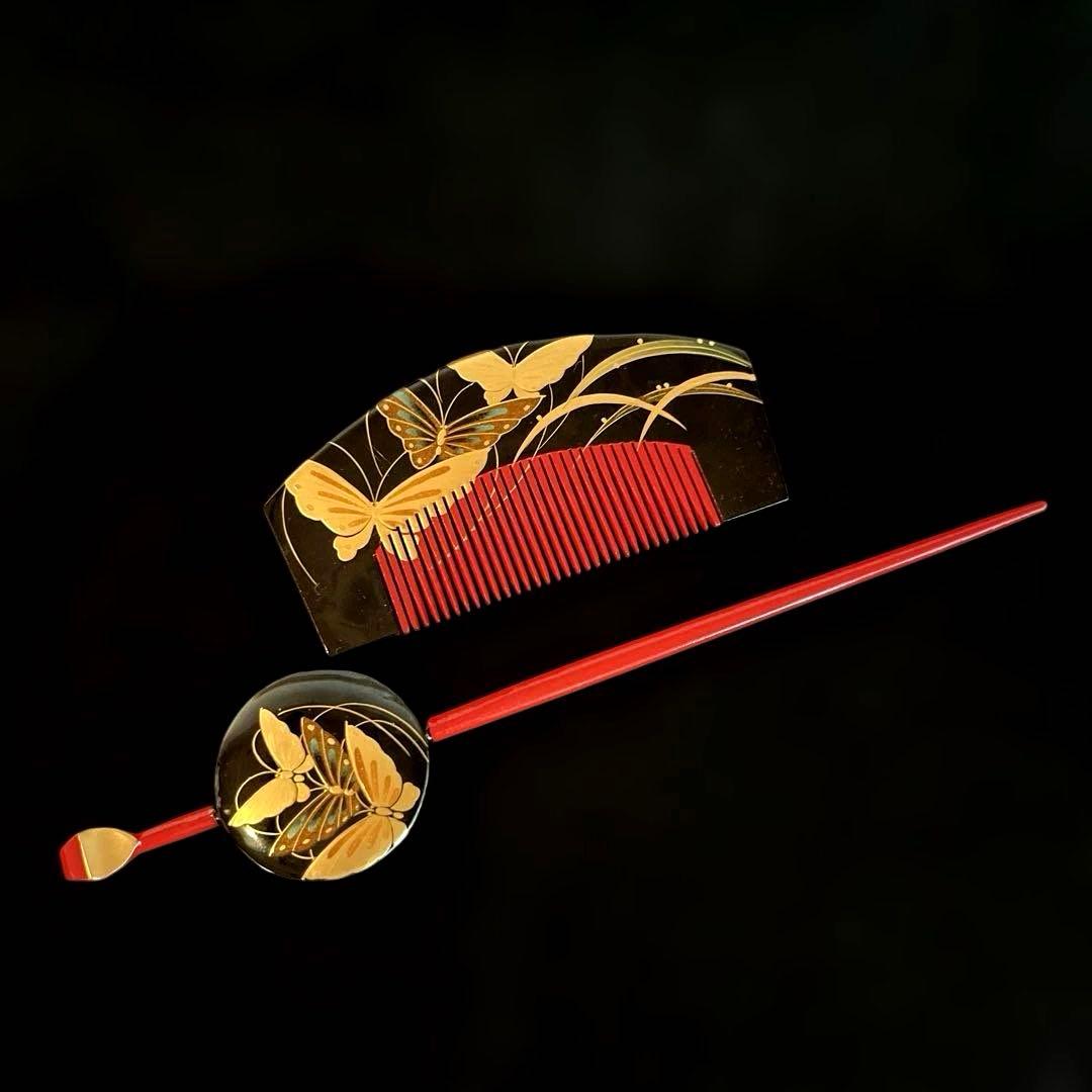 日本髪 髪飾り 七五三(7歳)～成人式 (ブルー×ピンク)