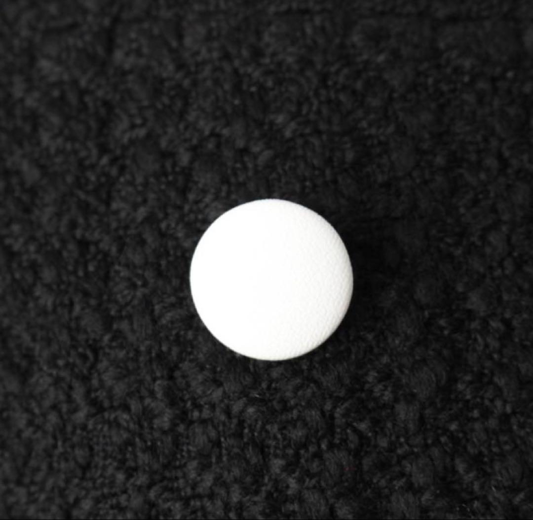 cygne シーニュ　レザーボタンツイードジャケット　Lydie+ ブラック