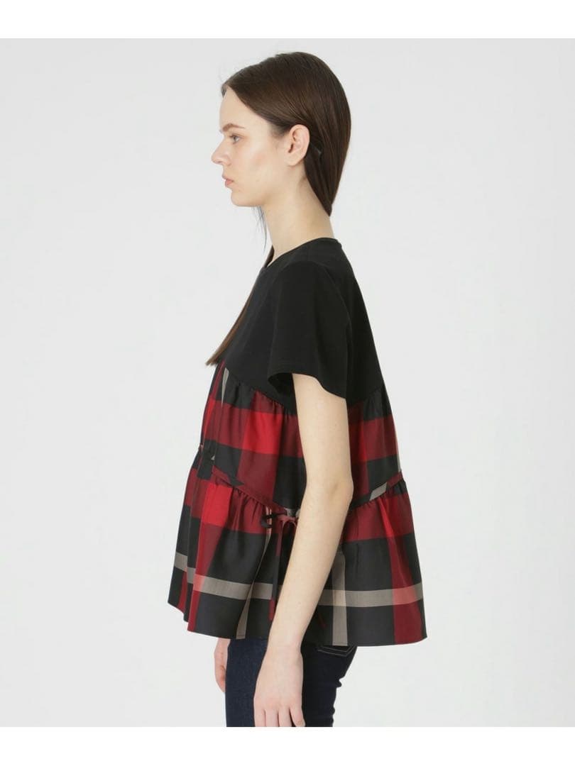 コンパクトクリアーポンチクレストブリッジチェックティアードカットソー