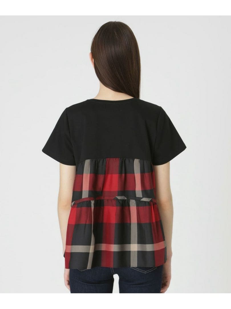 コンパクトクリアーポンチクレストブリッジチェックティアードカットソー