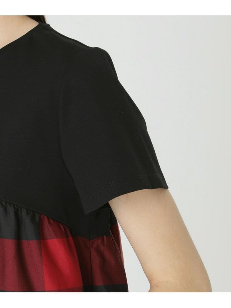 コンパクトクリアーポンチクレストブリッジチェックティアードカットソー