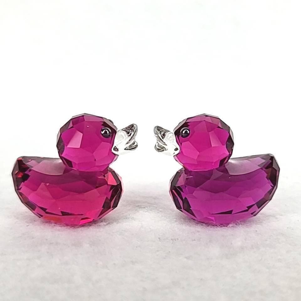 ●良品◇スワロフスキー　SWAROVSKI　ハッピーダック　ピンク　2個　箱 7