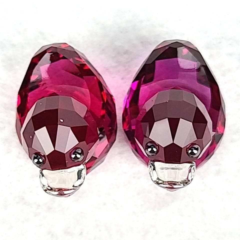 ●良品◇スワロフスキー　SWAROVSKI　ハッピーダック　ピンク　2個　箱 7