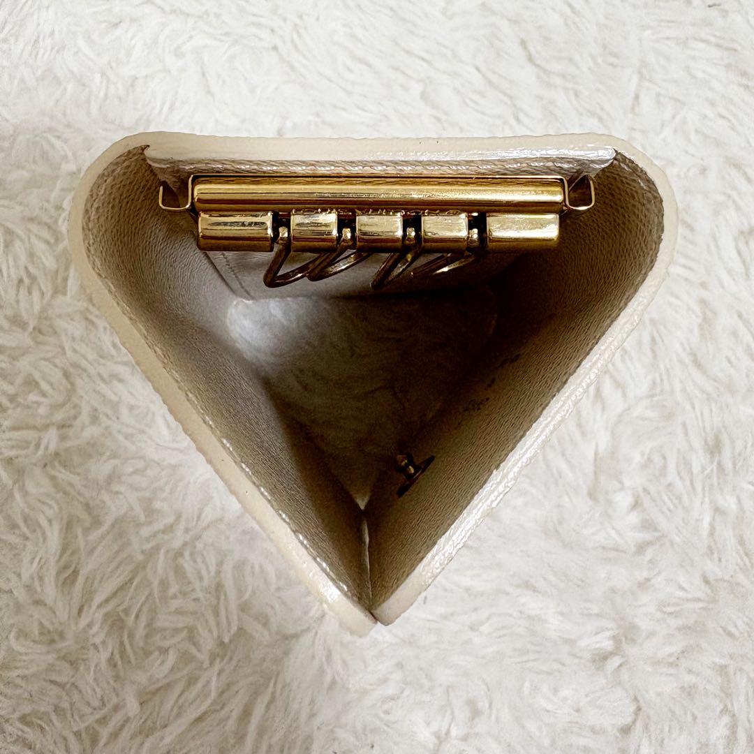 極美品　ルイヴィトン　ミュルティクレ4 キーケース　4連　ダミエ　アズール　白