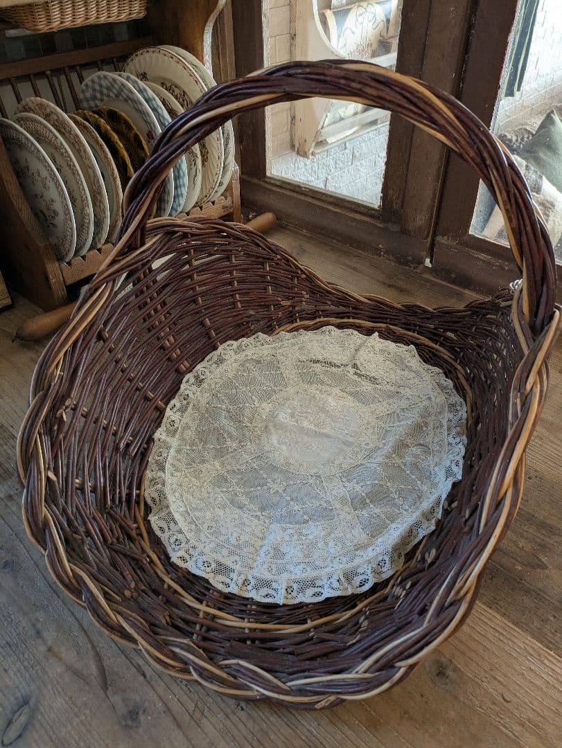 アンティーク　フラワーバスケット　花かご