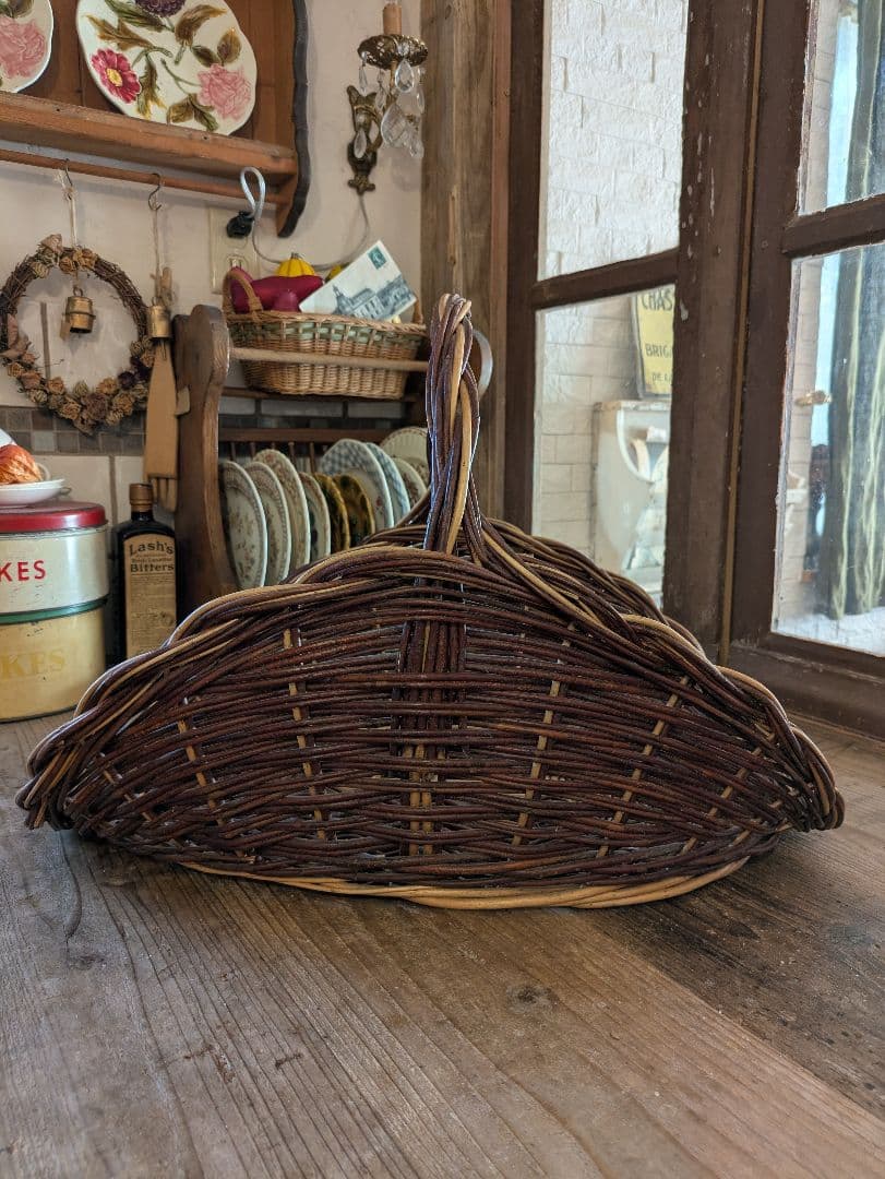 アンティーク　フラワーバスケット　花かご