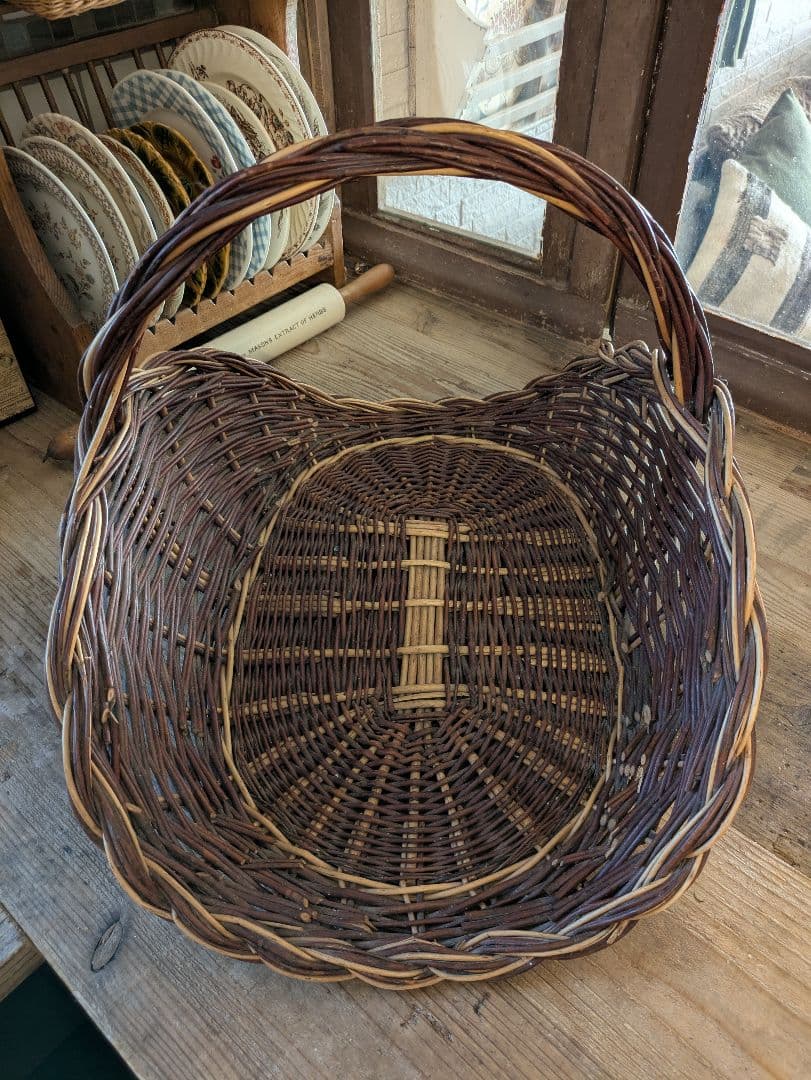 アンティーク　フラワーバスケット　花かご