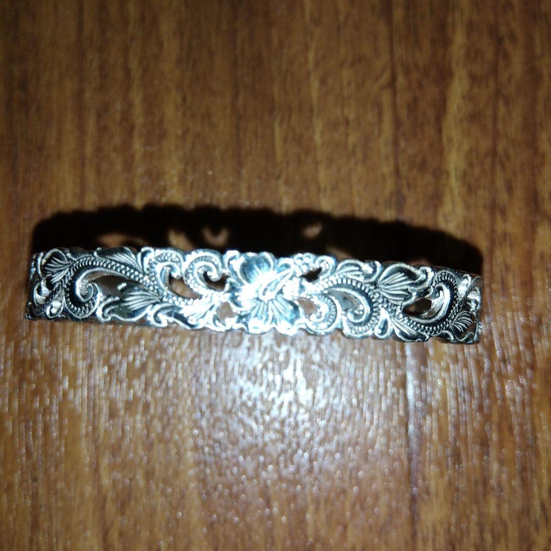 ハワイアンジュエリー バングル SILVER925 約8mm幅 銀製 シルバー製