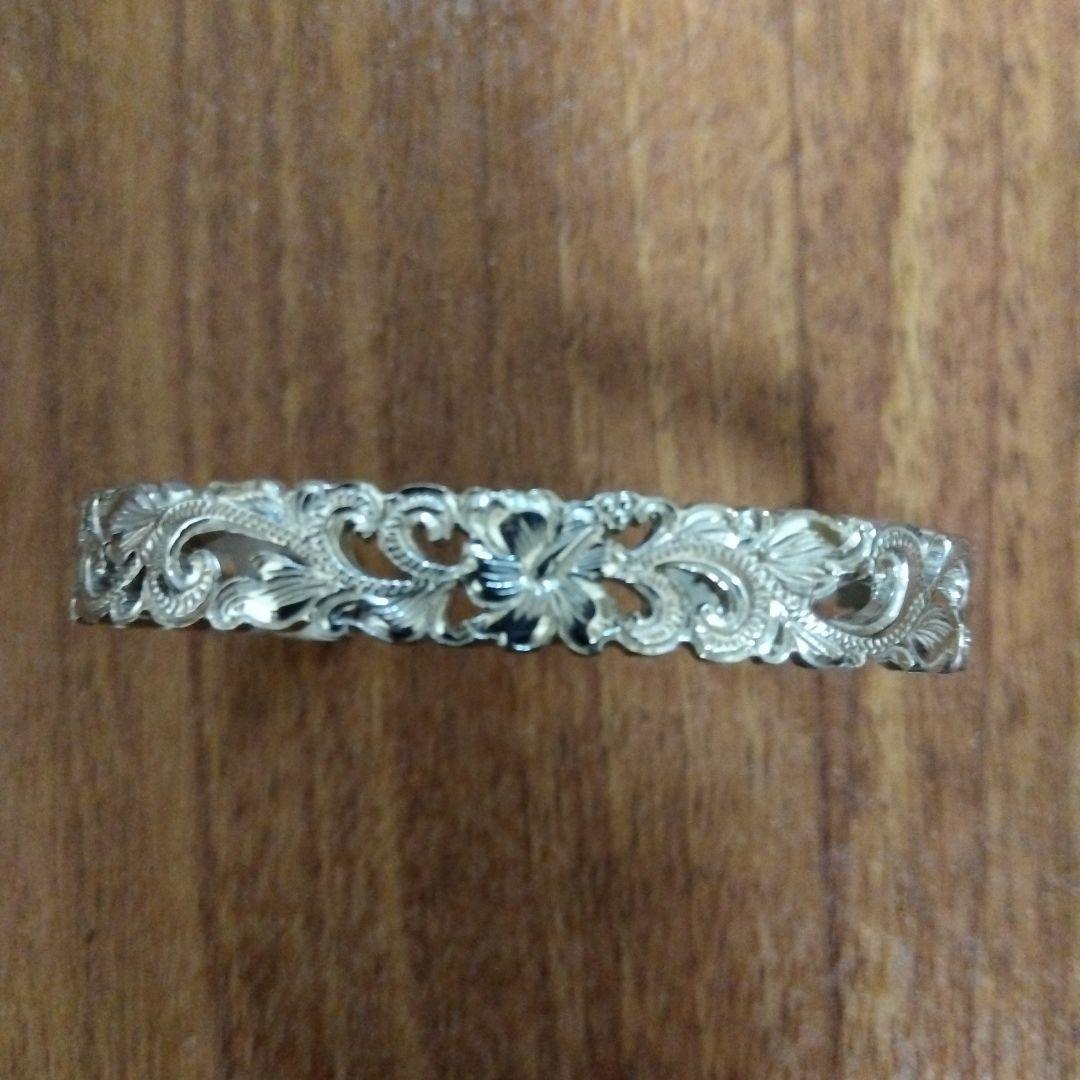 ハワイアンジュエリー バングル SILVER925 約8mm幅 銀製 シルバー製