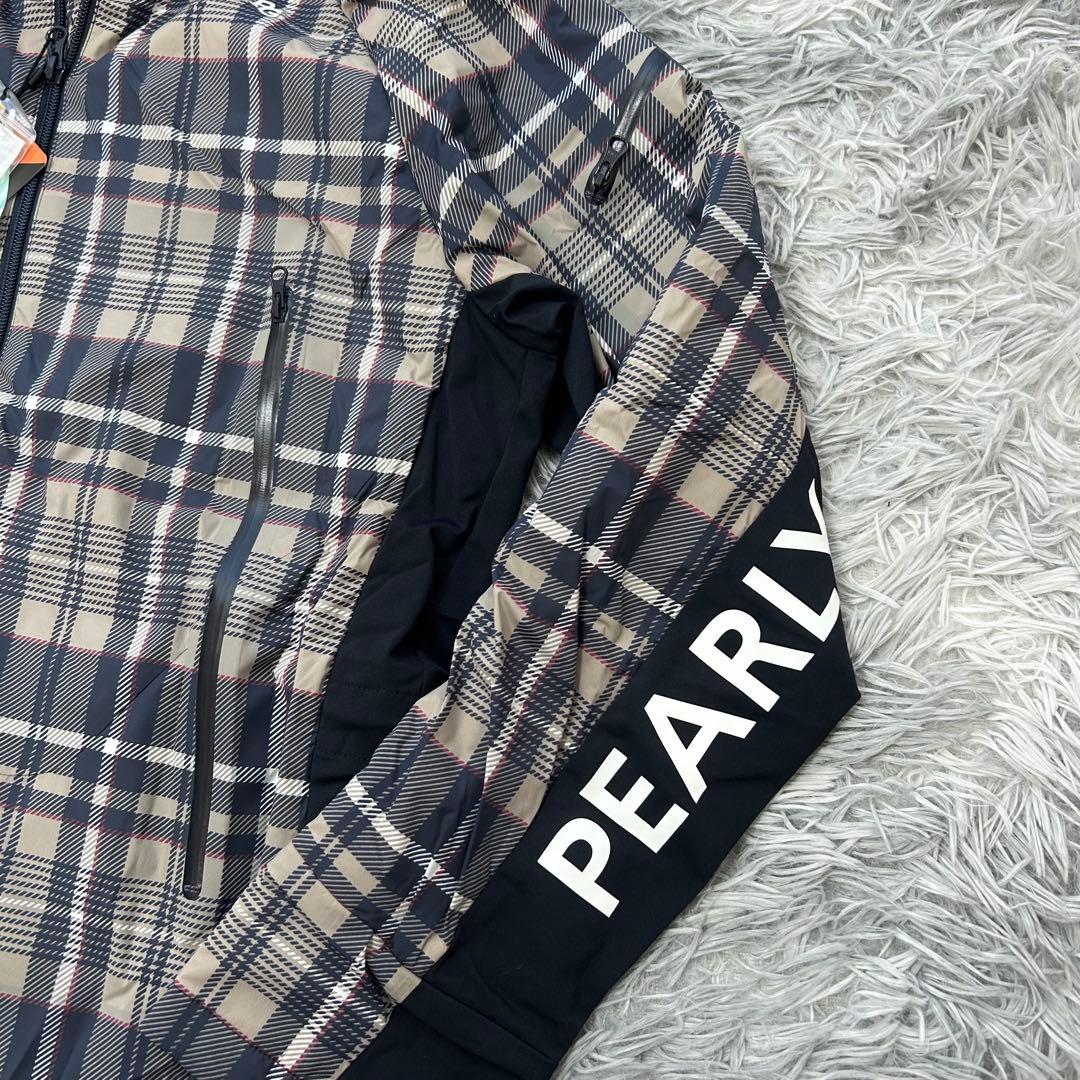 新品　パーリーゲイツ　ワンピース　中綿　チェック柄　フーディ　ベージュ　サイズ2