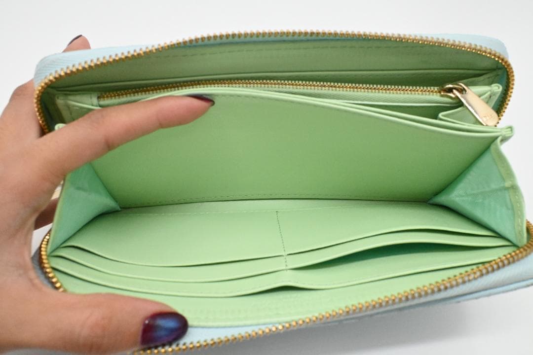 クリスチャンディオール　DIOR　レディディオール　長財布　ボヤージュ　ブルー