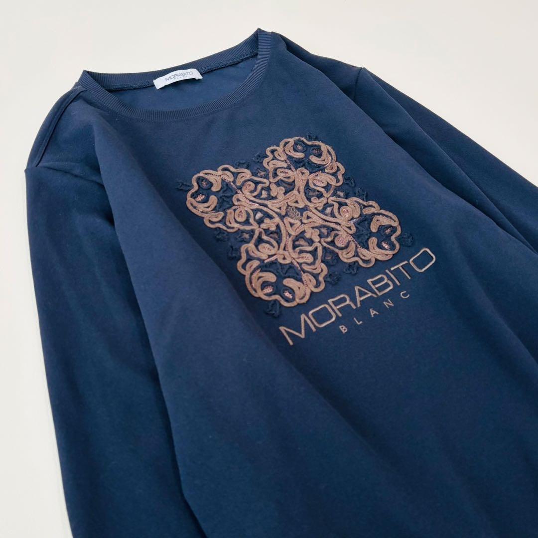 MORABITO モラビト　カットソー 刺繍 スパンコール ブラック　38