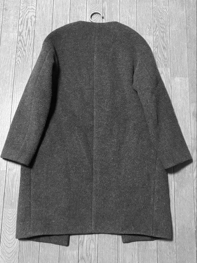 IENA ラムウールノーカラーロングコート 34サイズ 22AW 日本製