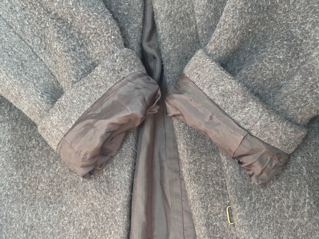 IENA ラムウールノーカラーロングコート 34サイズ 22AW 日本製