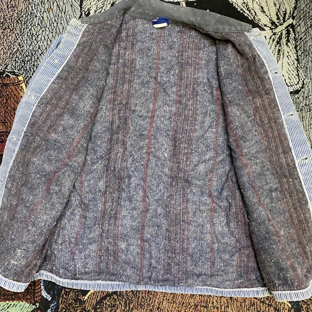 90s Dickies ディッキーズ ヒッコリーカバーオール 襟コーデュロイ