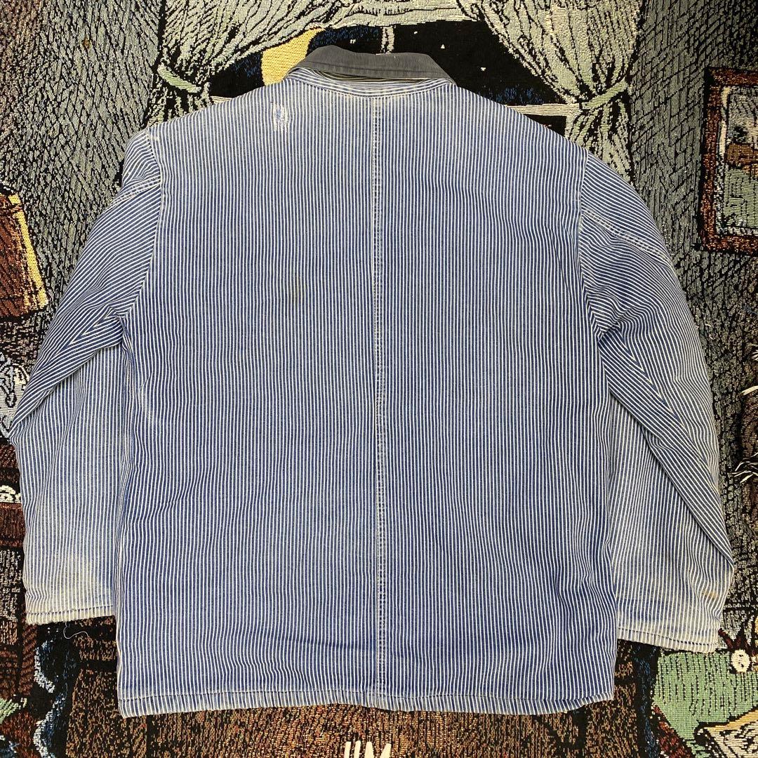 90s Dickies ディッキーズ ヒッコリーカバーオール 襟コーデュロイ