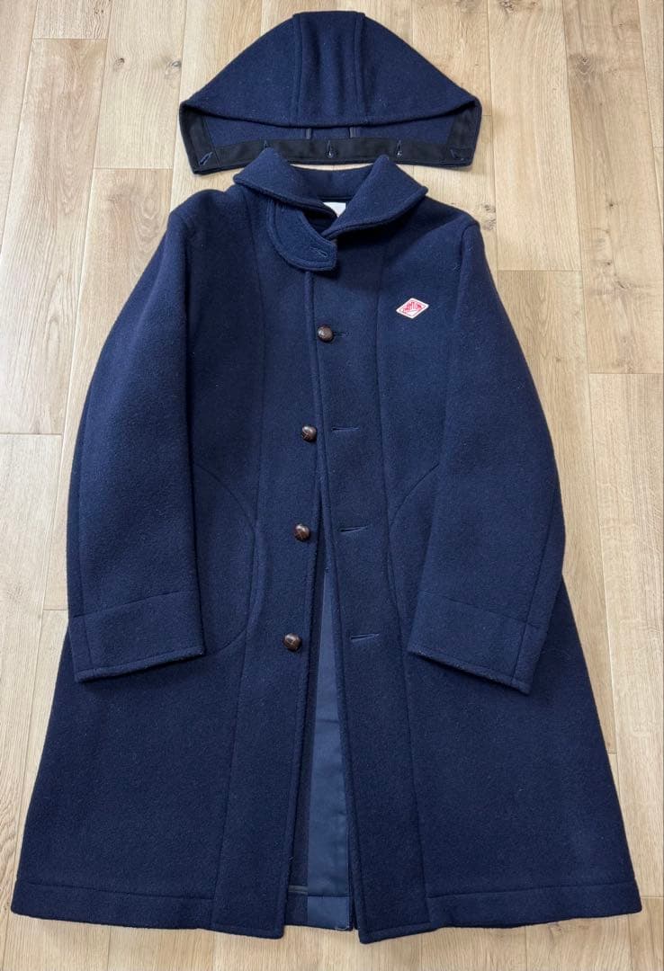 （新品に近い）ダントン☆DANTON☆コート☆ウールモッサ☆ネイビー 紺色☆38