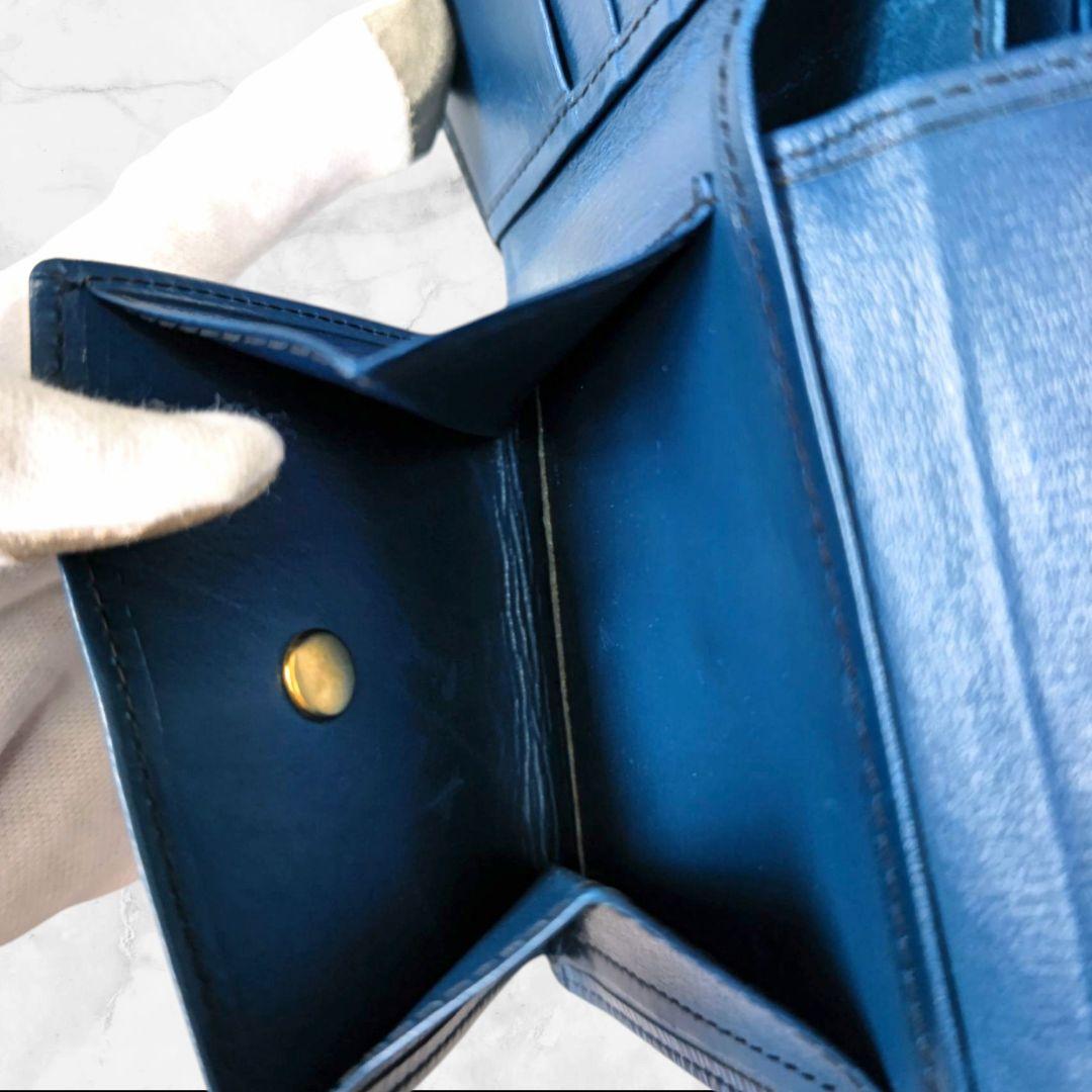 【美品】ルイヴィトン ポルトフォイユ・マルコ エピ 二つ折り財布 ブルー