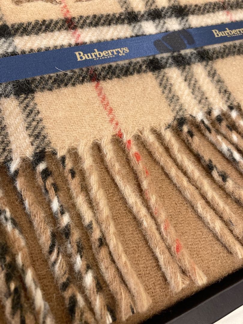未使用箱入BURBERRYラムウール ストール 大判マフラー ひざ掛け