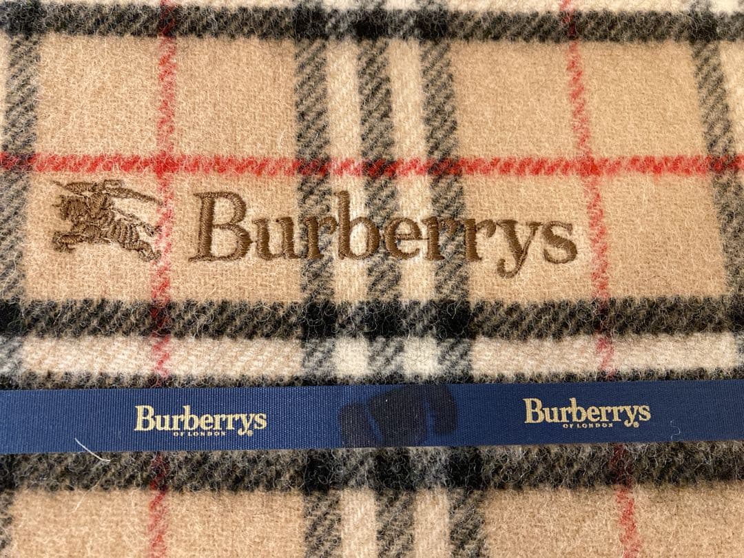 未使用箱入BURBERRYラムウール ストール 大判マフラー ひざ掛け