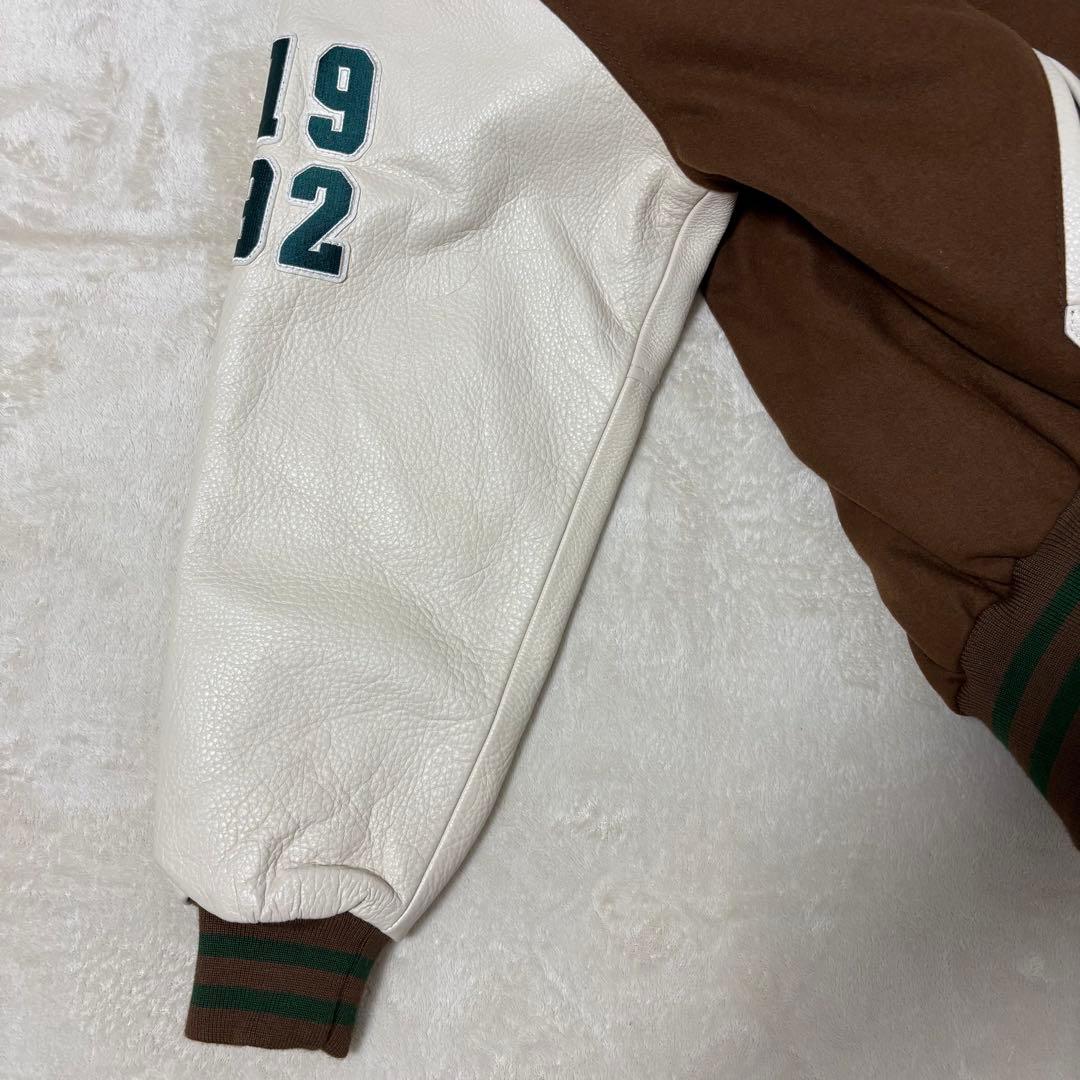 keboz スタジャン　ブラウン　レザー切替