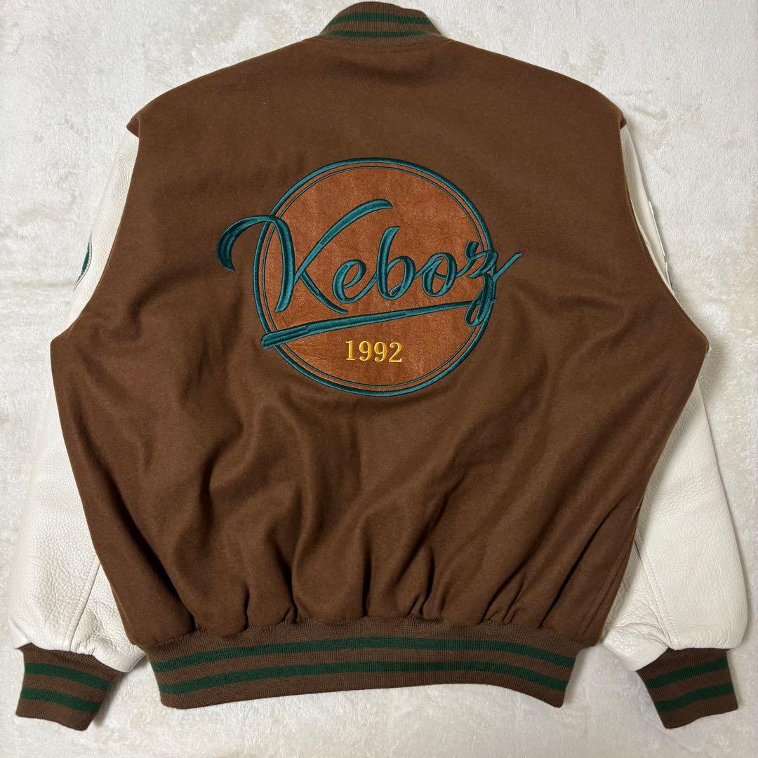 keboz スタジャン　ブラウン　レザー切替