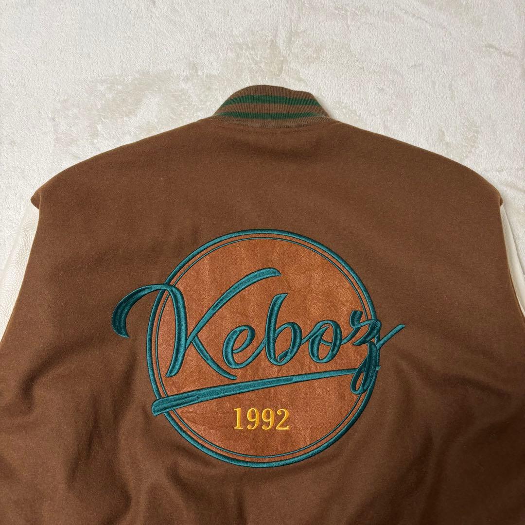 keboz スタジャン　ブラウン　レザー切替