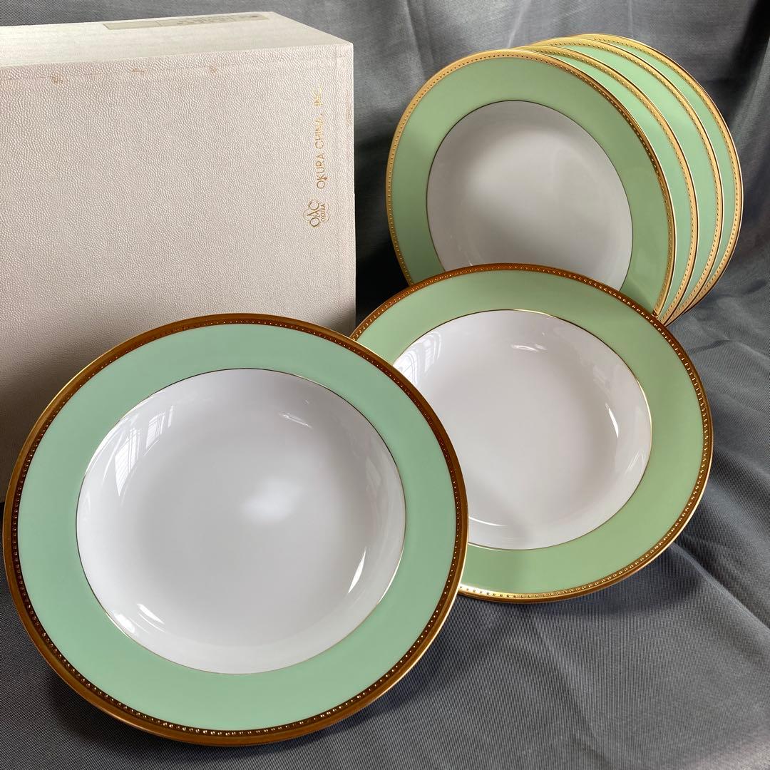 hal　大倉陶園　メイグリーン　スープ皿　6枚　ディーププレート