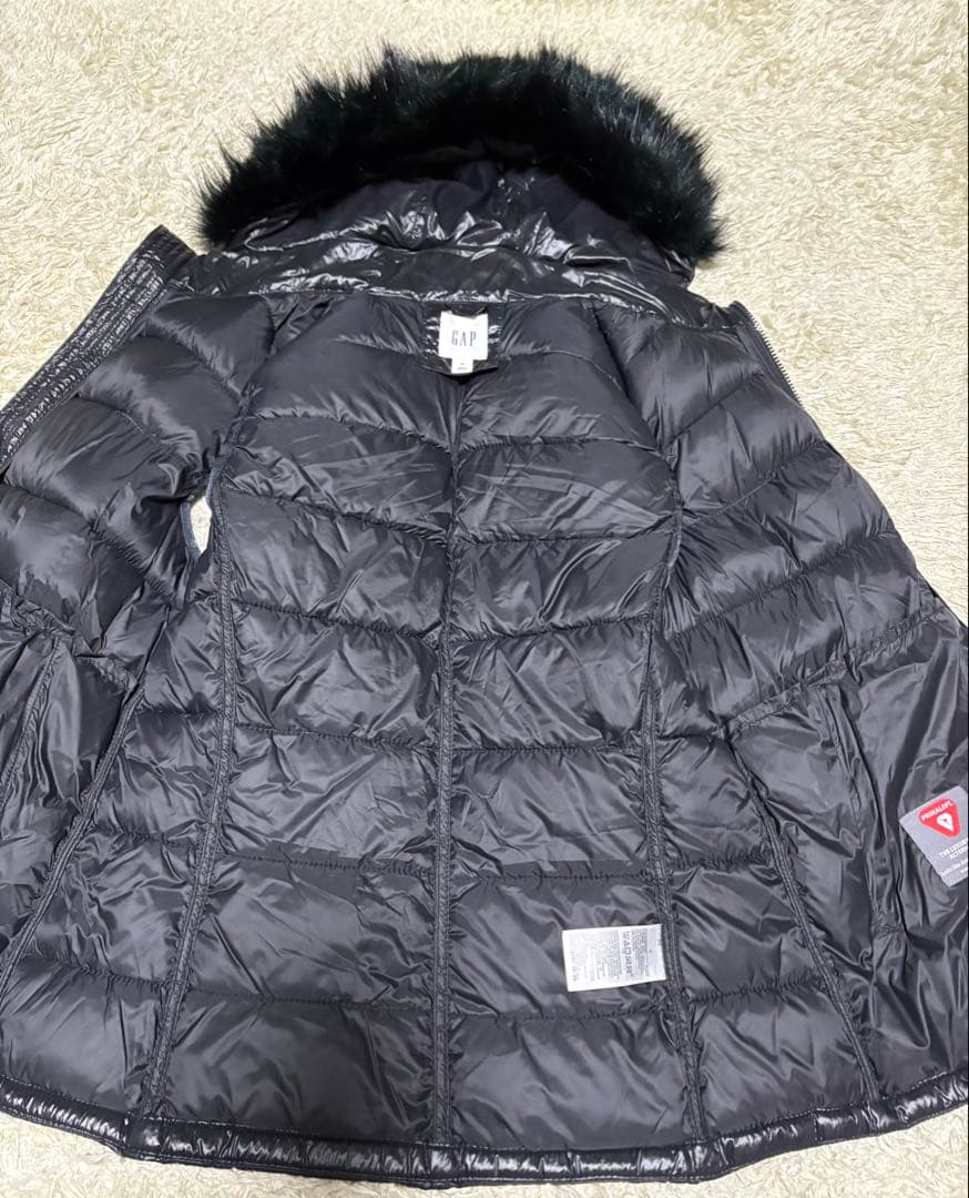 美品✨GAP ファーダウンベスト y2k グランジ　平成　ギャル　光沢　M