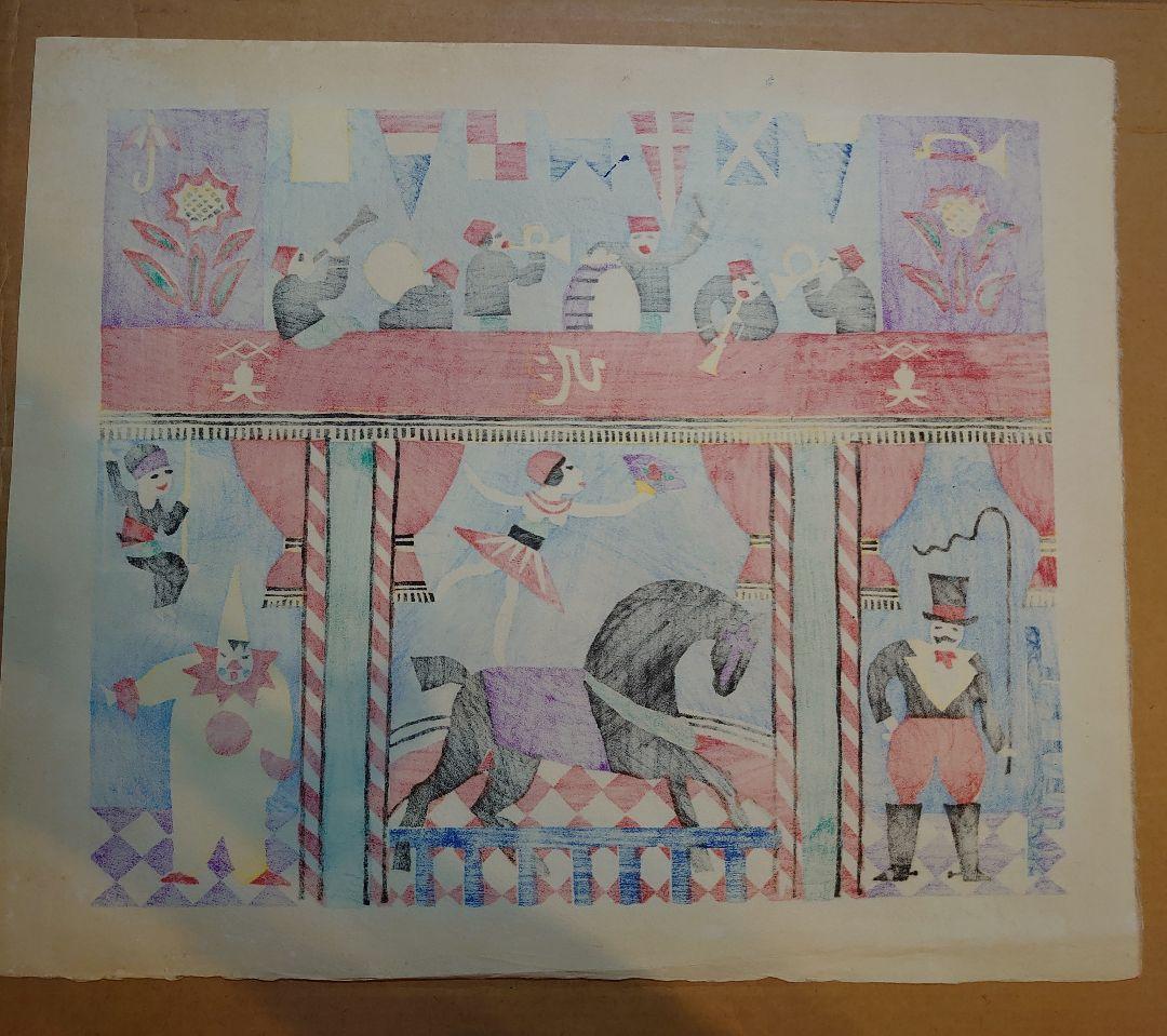 ジャス子 川西英版画集 Ⅰ よりオリジナル木版画 五葉 限定150部の内