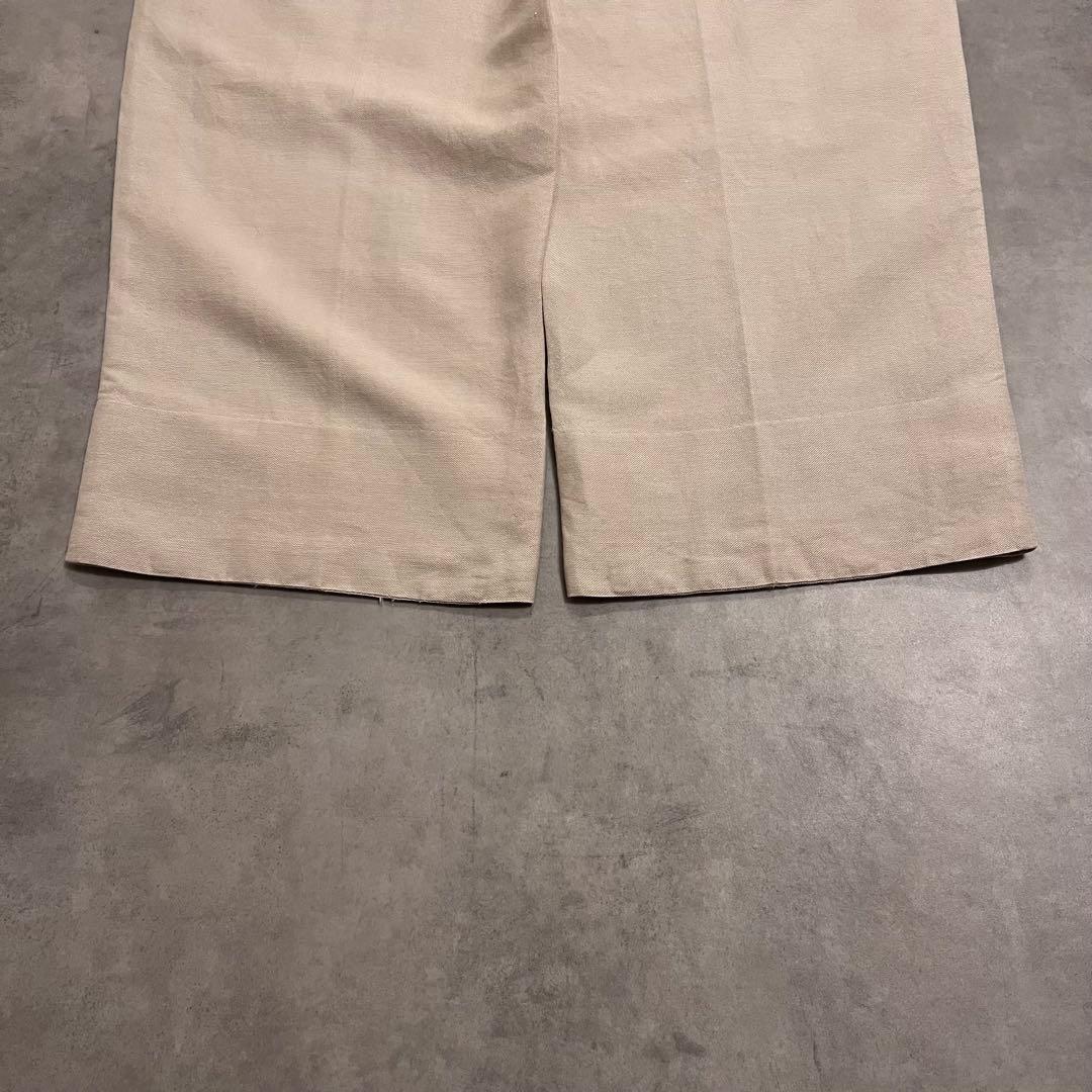 パンツ BURBERRY linen two tuck slacks