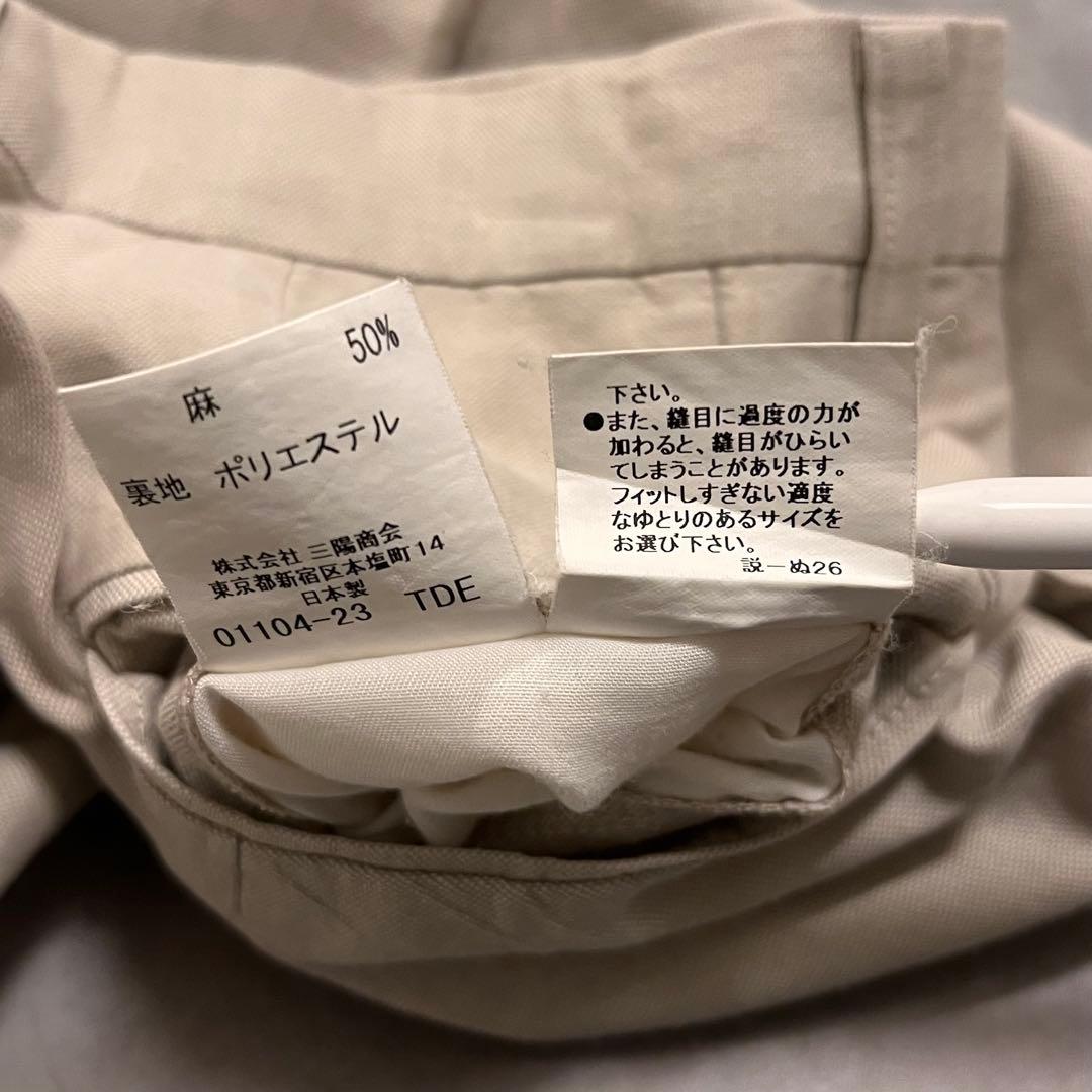 パンツ BURBERRY linen two tuck slacks