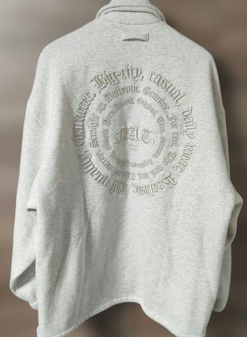 極美品FATグレー系カラー スウェットスタジャン サイズFAT(XL)