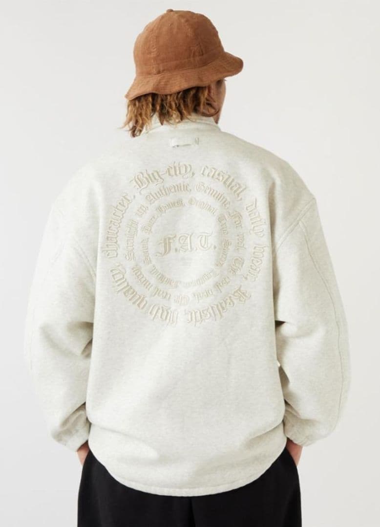 極美品FATグレー系カラー スウェットスタジャン サイズFAT(XL)