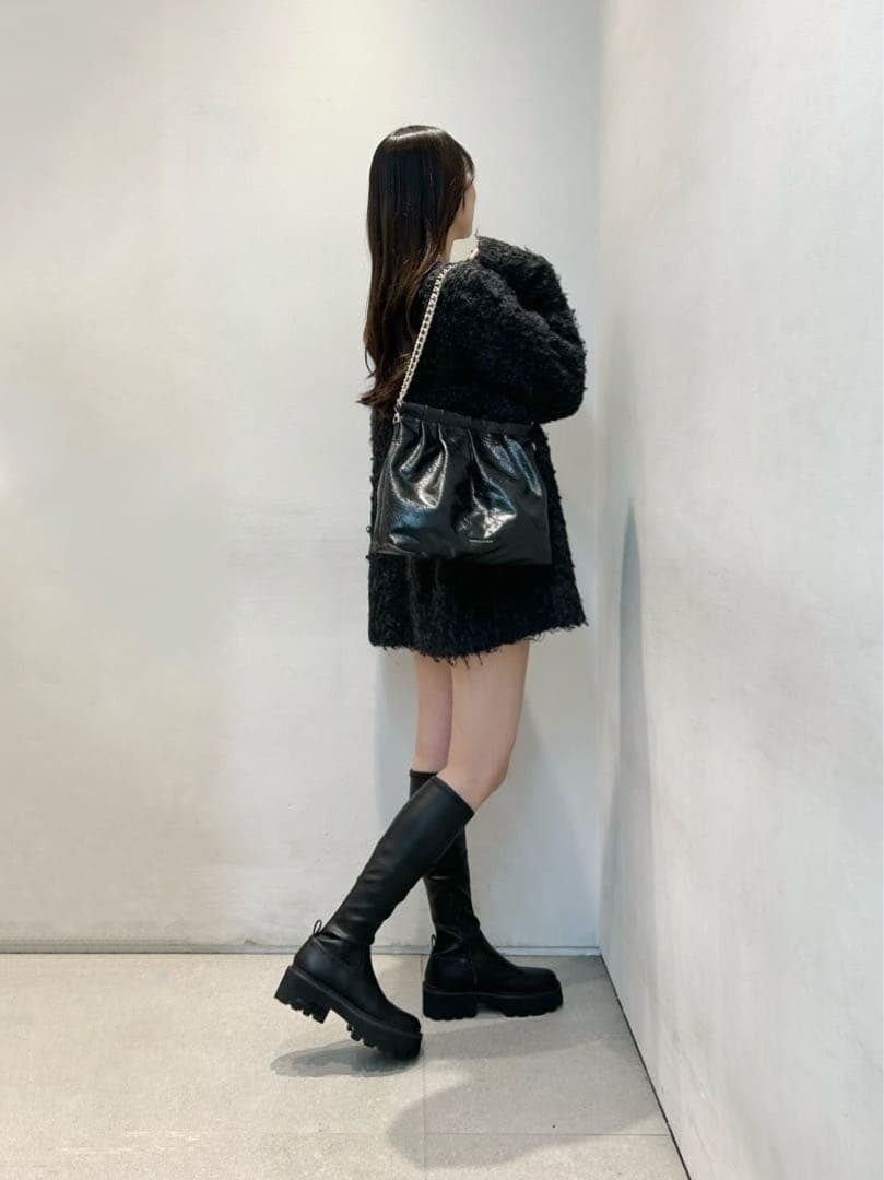 ドゥオ ブレードチェーンハンドルホーボーバッグ - ブラック