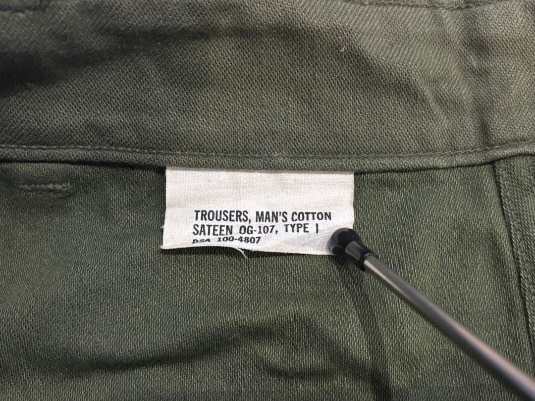 60s 米軍実物 ベイカーパンツ OG-107 W34 L29 菊穴