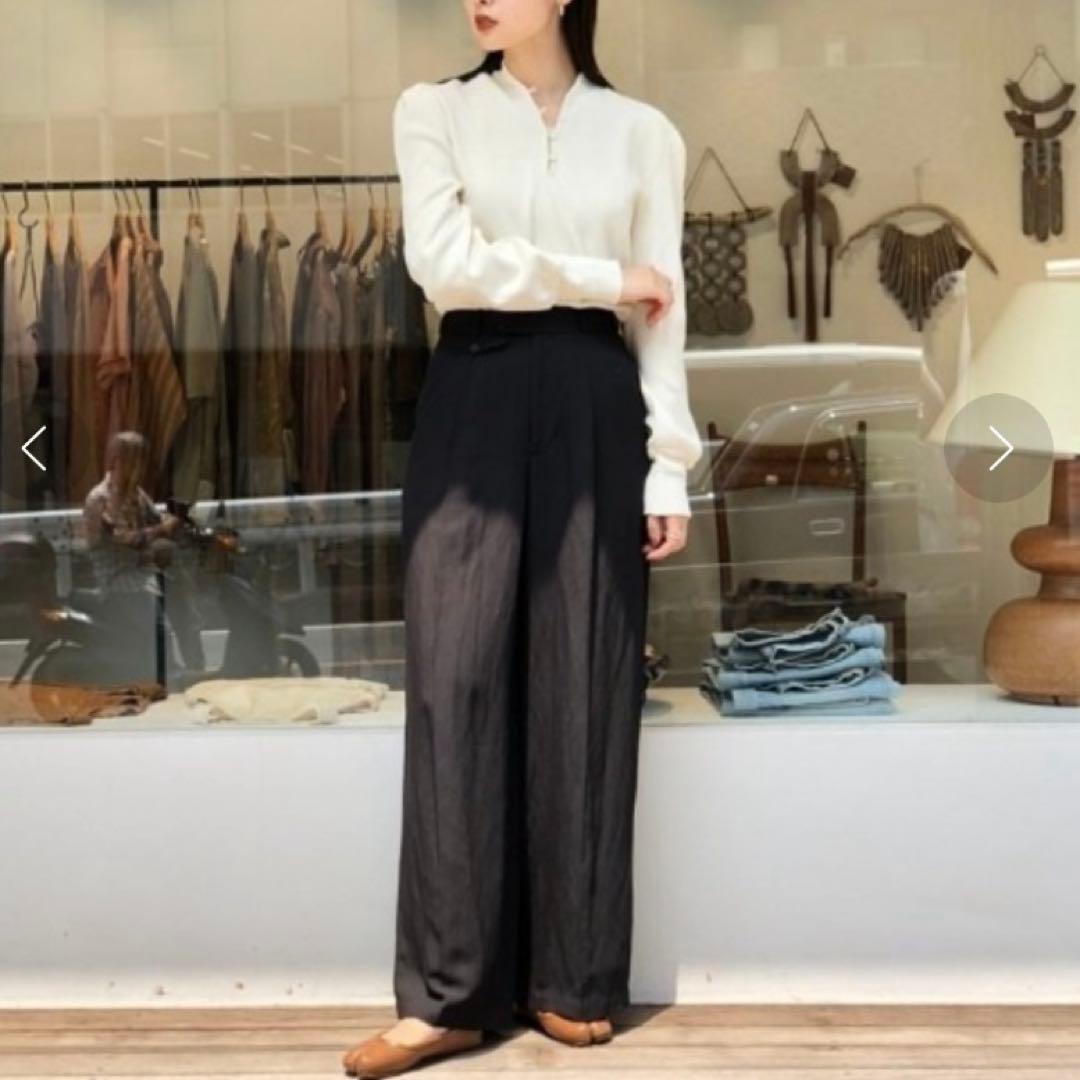 TODAYFUL トゥデイフル スタンドカラーリブトップス 白