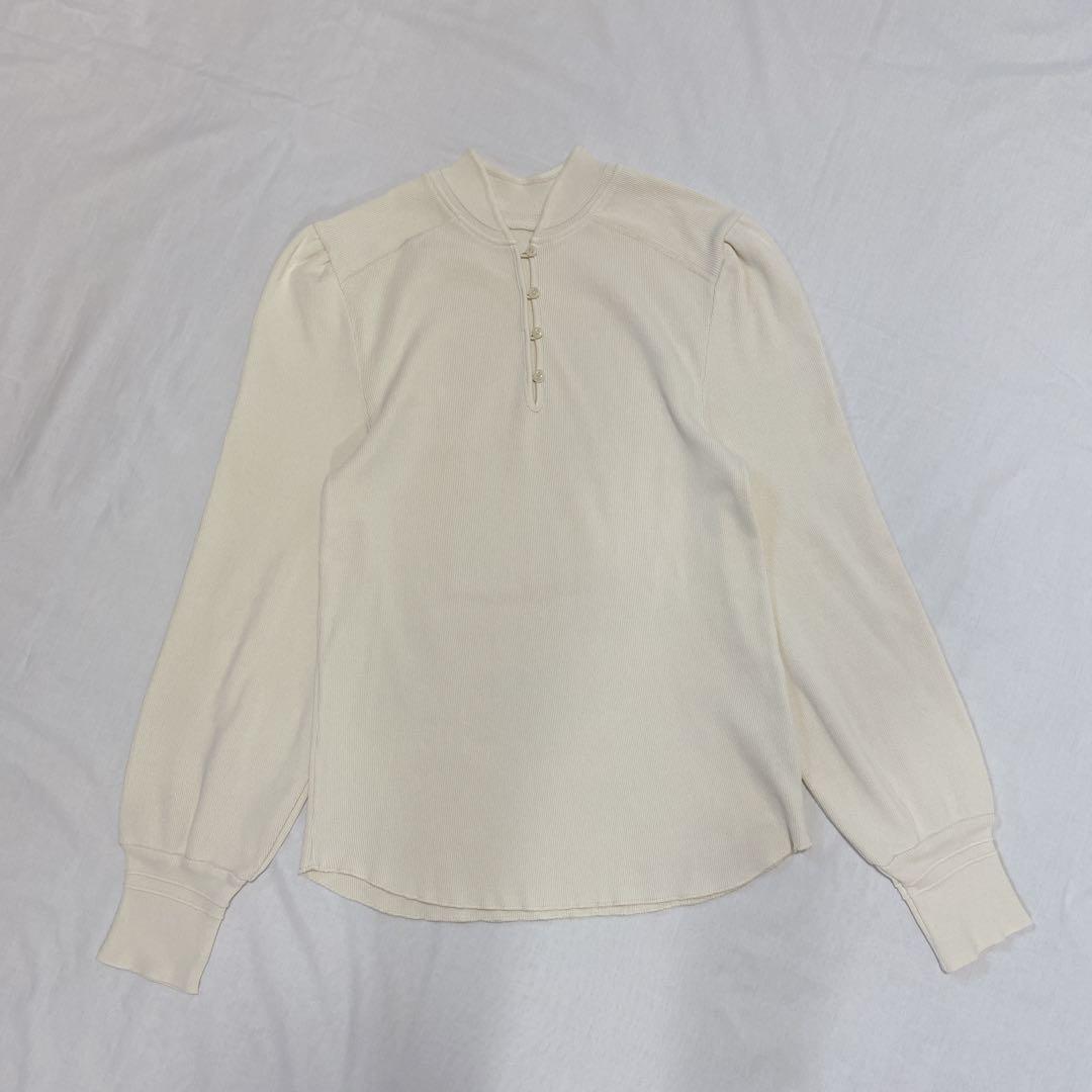 TODAYFUL トゥデイフル スタンドカラーリブトップス 白