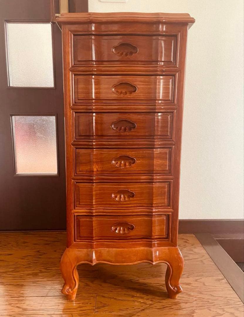 みお　　高級チェスト　六段　唐木　猫足　タガヤサン　チェスト　猫足家具
