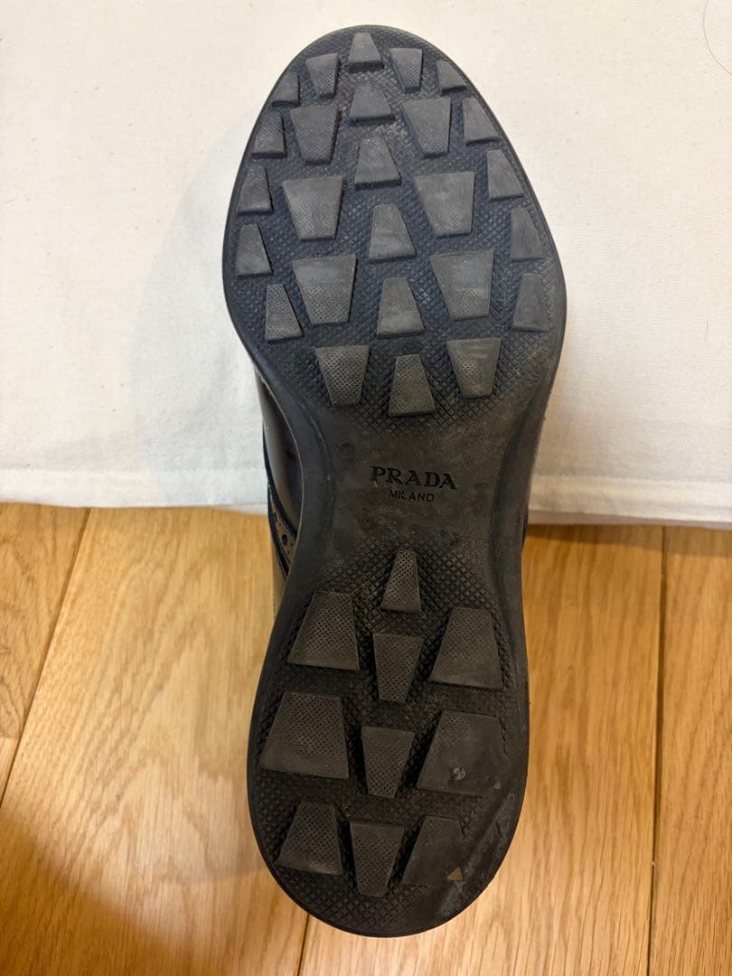 PRADA ブラック モンクストラップシューズ