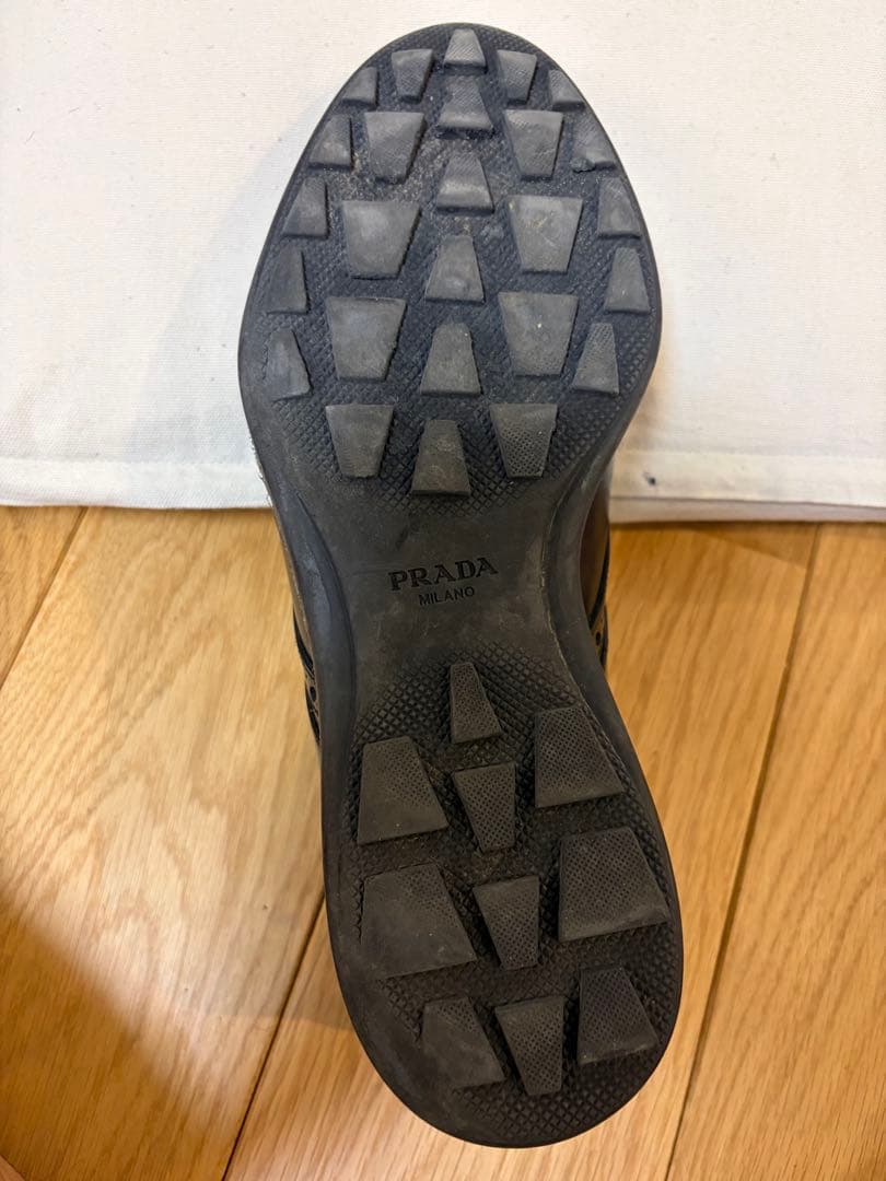 PRADA ブラック モンクストラップシューズ