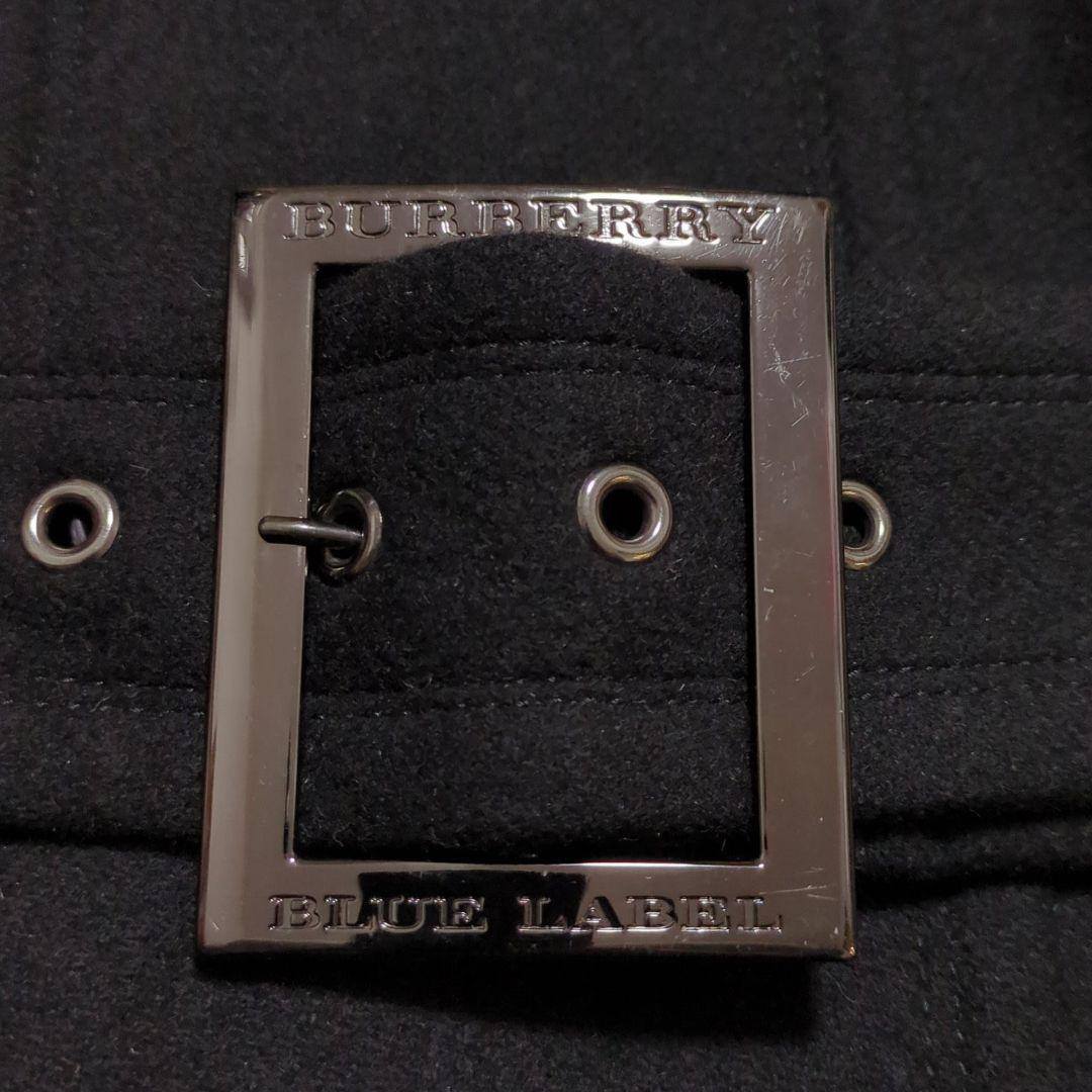 BURBERRY BLUE LABEL♦ノバチェック アンゴラ混コート 黒 38