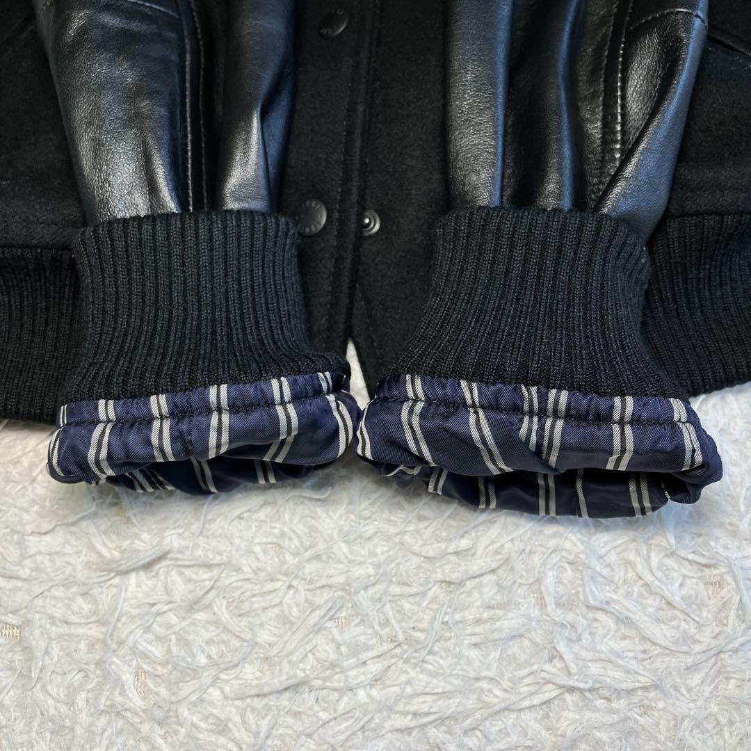 23区 ブルゾン ラムレザー コンビスタジャン ウール混 レザージャケット