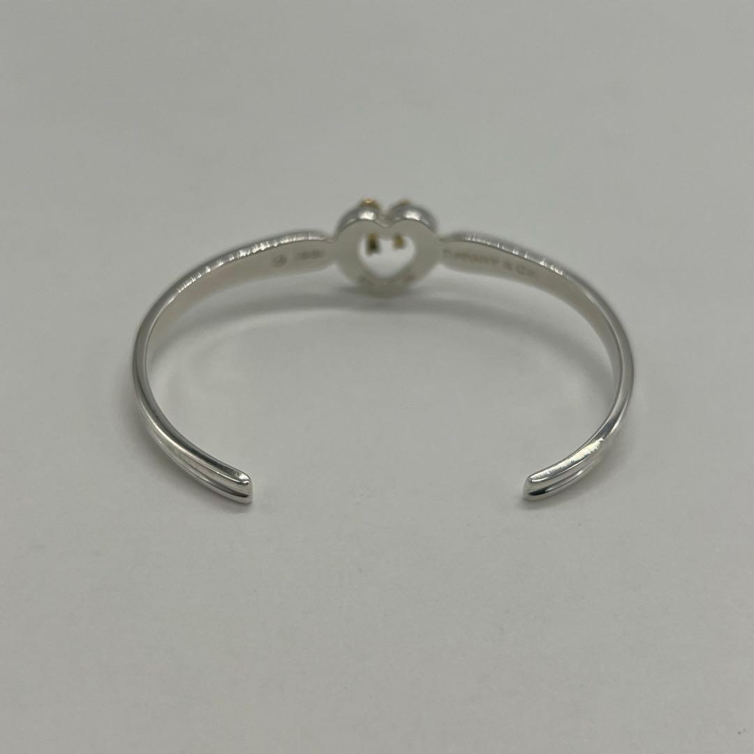ティファニー TIFFANY ハート リボン バングル SV YG コンビ 希少
