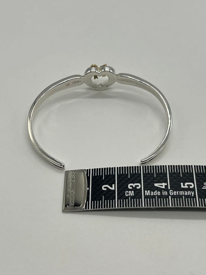 ティファニー TIFFANY ハート リボン バングル SV YG コンビ 希少