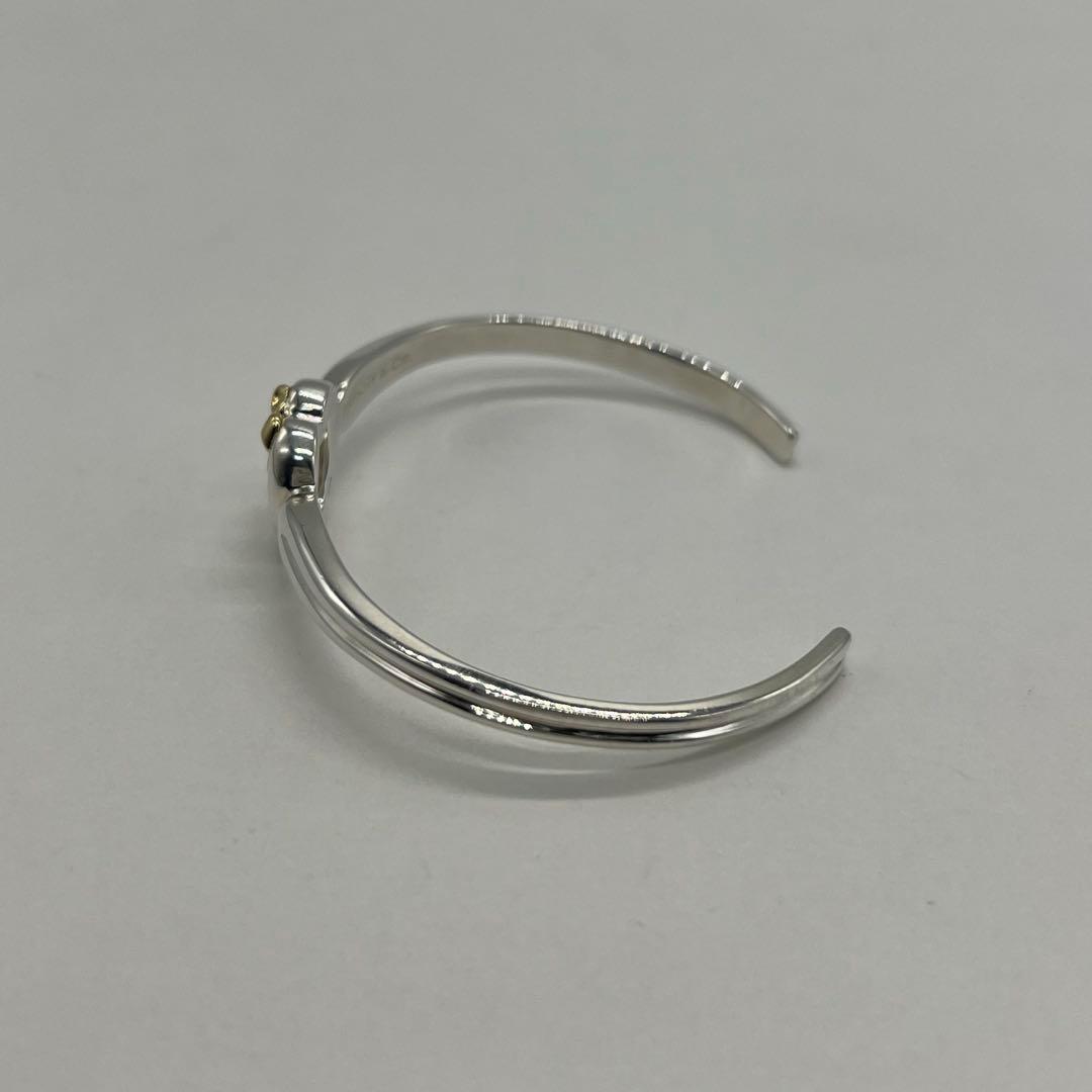 ティファニー TIFFANY ハート リボン バングル SV YG コンビ 希少