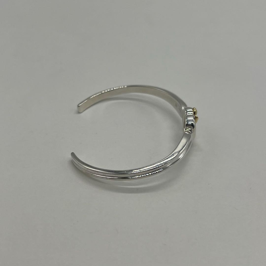 ティファニー TIFFANY ハート リボン バングル SV YG コンビ 希少